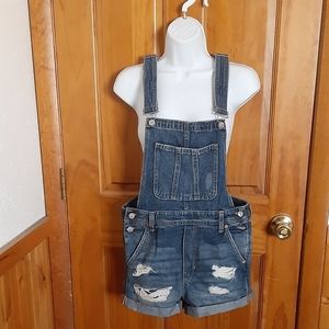 Divided Suspender Jean Shorts